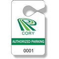 .020 White Gloss Plastic Parking Tag / Permit (2.4"x3.9"), Spot Colors